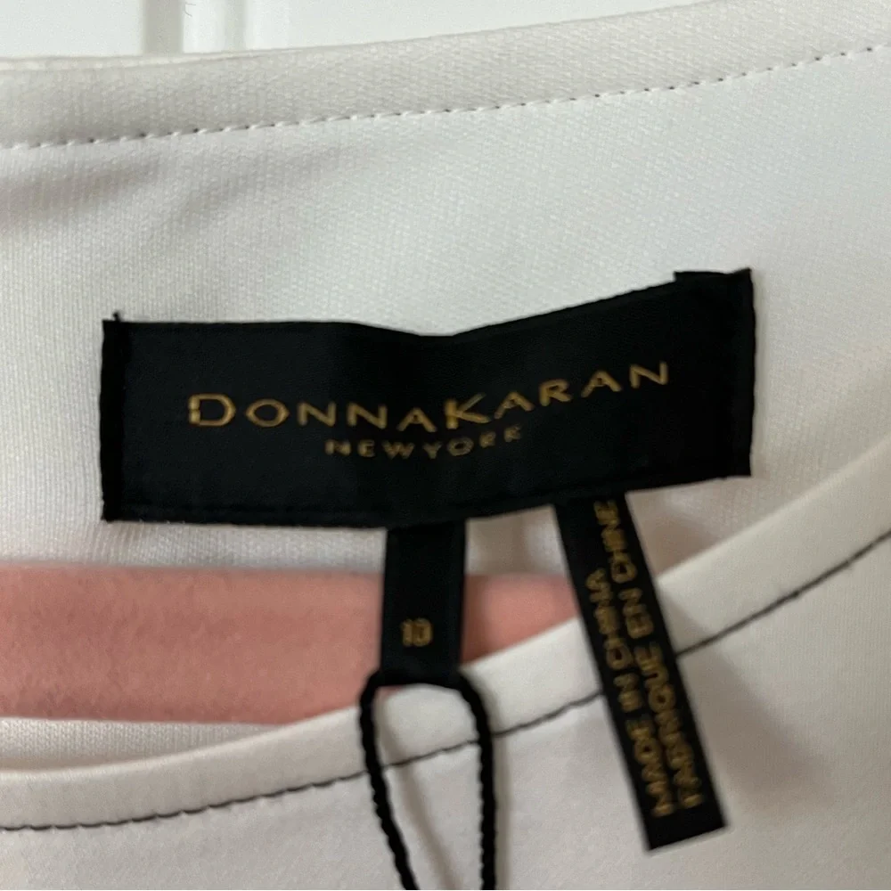 Donna Karan BEAUTIFUL white cotton sleeveless midi dress  NEW WITH TAGS. Size 10